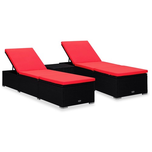 Polyrattan sonnenliegen set - sonnenliegen,
