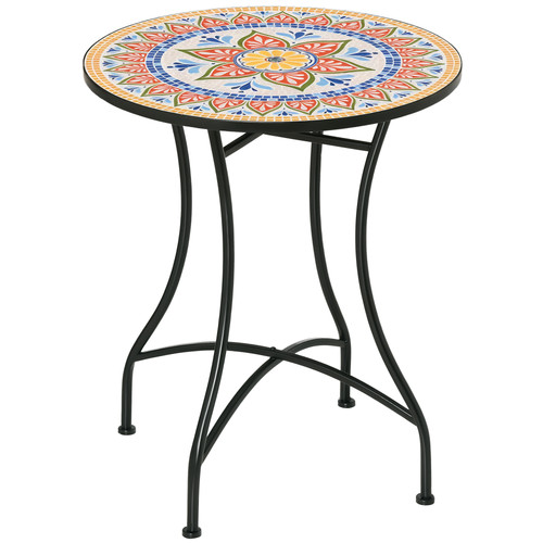 Gartentisch mosaiktisch rund - mosaiktisch,