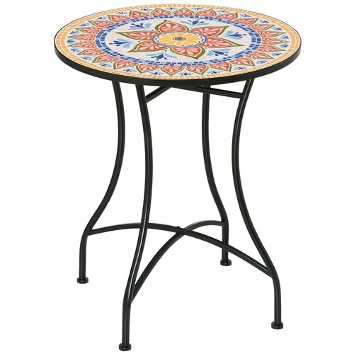 Gartentisch mosaiktisch rund - mosaiktisch,